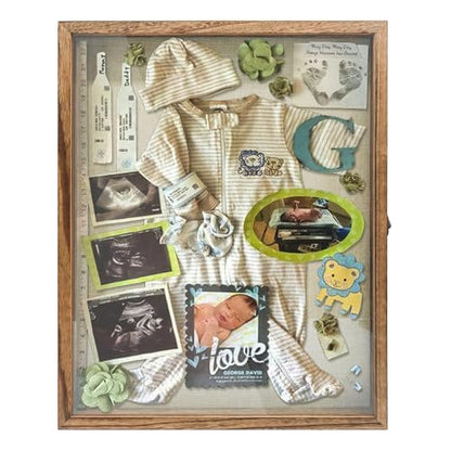 16x20 Shadow Box Frame in Wood Color with Linen Back - color: Wood, size: 16*20
