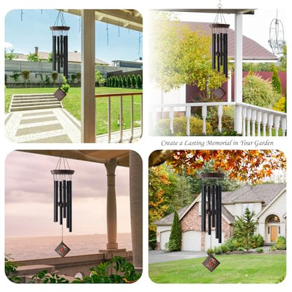 Memorial Wind Chimes for Outside, Sympathy Gift for Loss of Loved One | Cardinal Wind Chimes for Mom Dad, Sympathy Bereavement Condolence Gift - size: Cardinal
