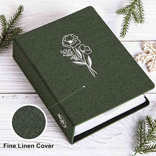 Lanpn Photo Album 4x6 50 Pictures 2 Packs, Small Mini Capacity Linen Photo Book Sets, Each Pack Holds 100 Top Loader Vertical Only Picture for Kids Boy Girls Green - color: Green, size: 50 Pockets/2PK