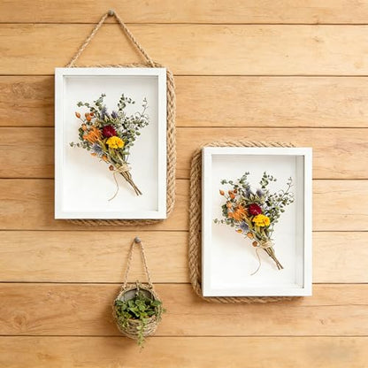 4 Pack Shadow Box Frame Display Cases, 8"x 10" Wood Deep Black Handicrafts Shadowbox Picture Frame for Flowers Jersey Baby Wedding Dress（White） - color: White, size: 8X10