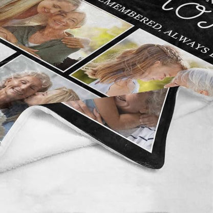 LOSARON Personalized Memorial Blanket with Photos for Loss of Loved Dad Mom Son Daughter Pet Bereavement Sympathy Gifts to Your Loved One's Memory - color: 8 Photo Collage-1