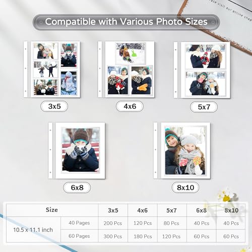 Popotop Large Photo Album Self Adhesive 4x6 5x7 8x10 Scrapbook Album DIY Picture Book,Gifts for Mom,Family Baby and Wedding,with Metal Pen and Plastic Board - color: Black, size: 11.5"x10.6"60pages