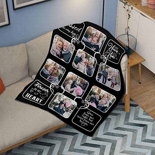 Custom Memorial Blanket Gifts Gone from Our Sight But Never from Our Hearts Personalized Photo Collage Blankets with Picture Name in Loving Memory Blankets Loss Sympathy Blanket for Loss of Dad - color: No.13