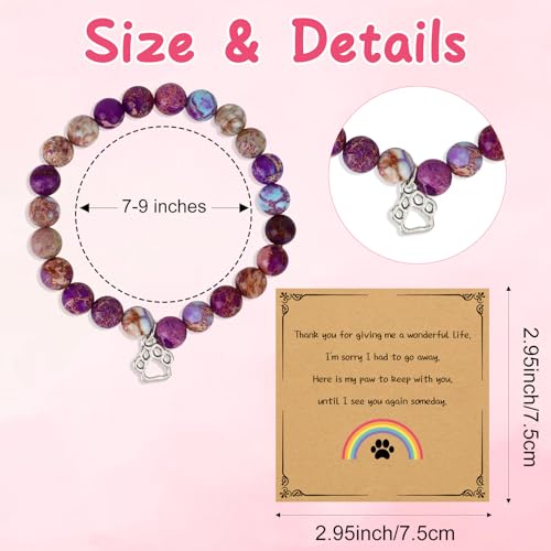 Aelciyue Pet Memorial Mothers Day Birthday Xmas Valentines Day Gifts for Loss Of Cats Dogs Mom Dad Paw Print Gifts Bracelets - style: Purple Paw Print