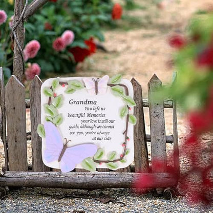 10 Inch Resin Memorial Garden Stone, Outdoor Decor, Sympathy Garden Marker, Sympathy Gift for Loss of Mom, Remembrance of Beloved Mather (Grandma) - style: Grandma