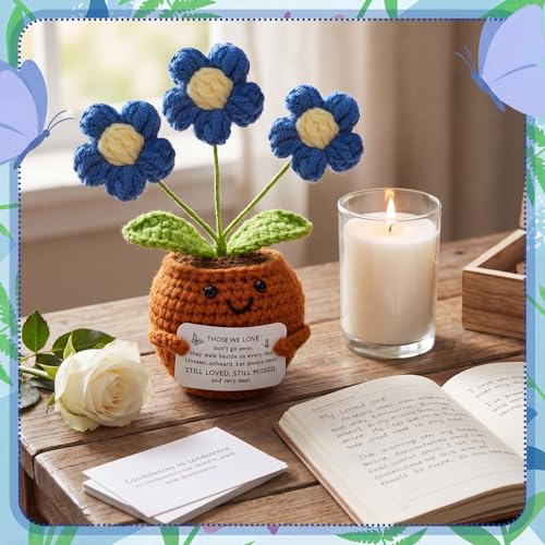 Janinka Sympathy Gift Loss of Loved One,Dark Blue Daisy,Those We Love - color: Dark Blue Daisy, style: Those We Love