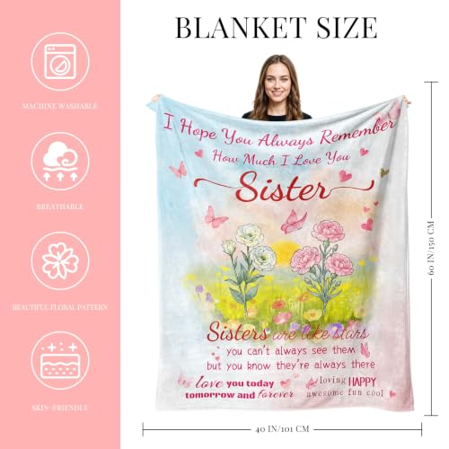 OHOIT Sister Birthday Gifts Blanket, Sisters Gifts from Sister 40"x60" - color: Sister, size: Throw Size 40" x 60" (100 x 150 cm)