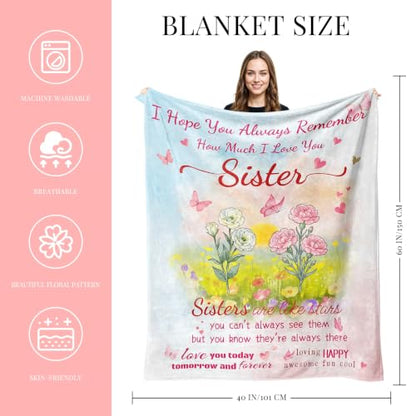 OHOIT Sister Birthday Gifts Blanket, Sisters Gifts from Sister 40"x60" - color: Sister, size: Throw Size 40" x 60" (100 x 150 cm)