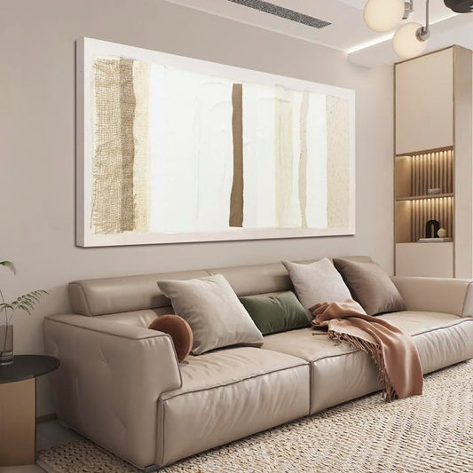 Neutral Wall Art Brown And White Wall Art Decor Artwork for Walls Large Wall Art Prints Modern Minimalist Wall Art Canvas Art Wall Decor 24"X48" for Living Room Bedroom Office Decor - color: Brown, size: 48"L x 24"W