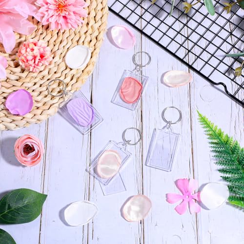 150 Pack Clear Acrylic Photo Picture Keychain Blank Photo Insert Keyring DIY Personalize Favor