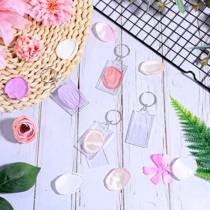 150 Pack Clear Acrylic Photo Picture Keychain Blank Photo Insert Keyring DIY Personalize Favor