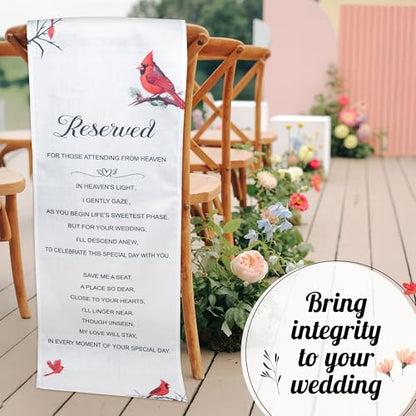 Yopyame Reserved Memorial Wedding Chair Sign Wedding Memorial Reserved Chair Sign Banner in Loving Memory Save a Seat for Someone in Heaven 15 x 50'' With Love From Heaven Memorial Signs for Loss Seat
