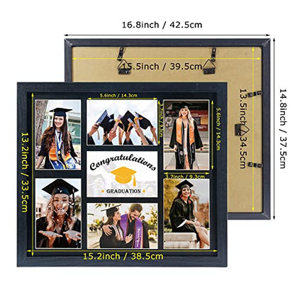 GMFrames Graduation Picture Frame Collage with 7 Openings Multi 4X6 Photo Frame with Wall Hanging for Keepsake Gifts Black - color: Black 4*6(7) Frame with Black Mat