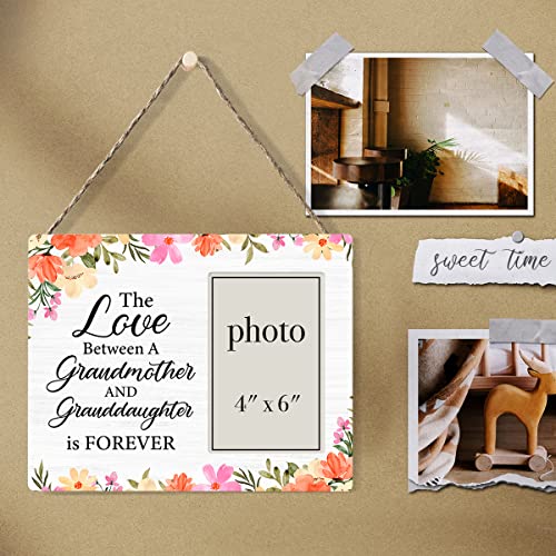 Zauly Grandma Wooden Picture Frame Gift from Granddaughter | Floral Grandmother & Granddaughter Wood Photo Frame Gifts, Tabletop & Wall Mounting, 4X6 Inch Photo - color: Grandma