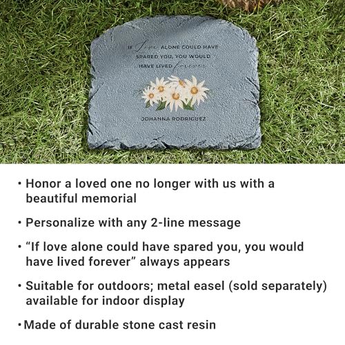 Let's Make Memories Personalized Memorial Garden Stone - Sympathy - Loss of Loved One - Grave Marker - Condolences - Indoor/Outdoor - Durable Resin - Radiant Tribute - style: Radiant Tribute