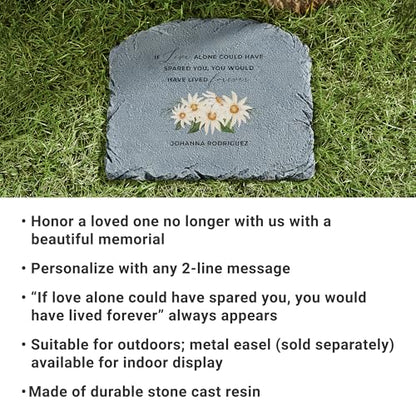 Let's Make Memories Personalized Memorial Garden Stone - Sympathy - Loss of Loved One - Grave Marker - Condolences - Indoor/Outdoor - Durable Resin - Radiant Tribute - style: Radiant Tribute