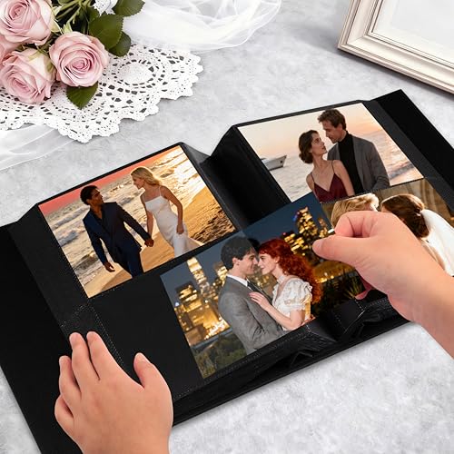Aevdor 5x7 Photo Album, Holds 320 Photos, Linen Cover, Black | Fits 5x7 Photos, Postcards & Artwork, Family & Wedding Albums, Baby & Travel Memories - color: Linen Black