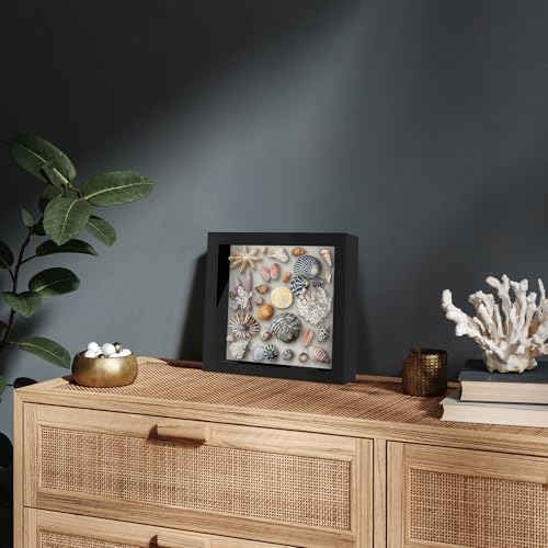 Americanflat 8x8 Shadow Box Frame with Shatter-Resistant Glass - Silhouette Collection - Small Shadow Box Display Case for Tabletop and Wall Display - Black with Soft Felt Back | Shatter-resistant glass, 1.5 inch interior depth, displays keepsakes, medals