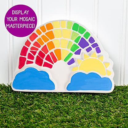 Creative Roots Paint Your Own Rainbow Stepping Stone Craft Kits for Kids, Ceramics to Paint, Ages 6+ - style: Rainbow
