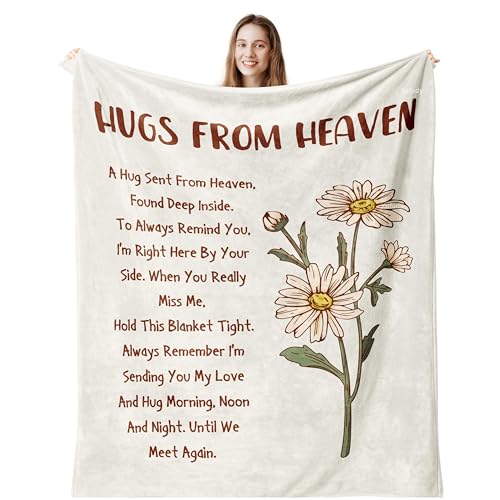Memorial Sympathy Gifts for Loss of Loved One, Memorial Gifts for Loss of Mom/Dad, Bereavement Gift, in Memory of Loved One Gift, Hug from Heaven Blanket 60"x50"