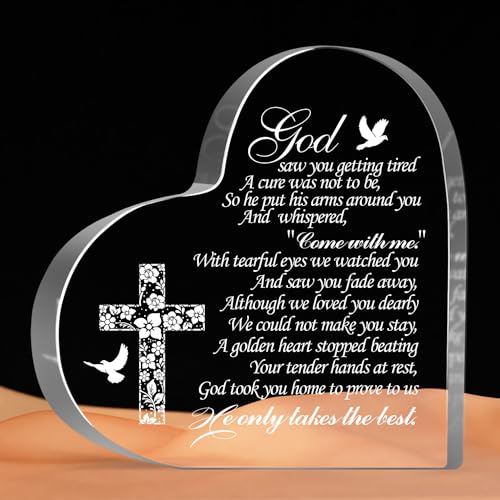 Memorial Keepsake Sign for Loss of Loved One, Condolences Grief Gifts for Loss of Family Friends, Loss of Father Mother Sympathy Bereavement Gifts, Funeral Memorial Decor Plaque - color: God saw you