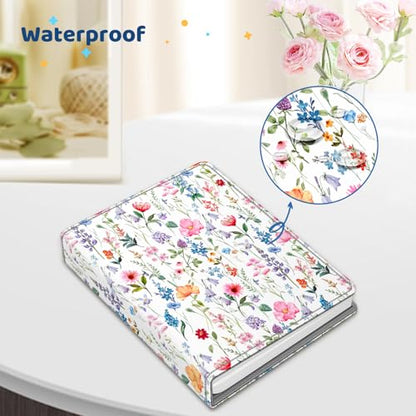 Fintie Photo Album 5x7 Photos, 52 Pockets Small Capacity Wallet Albums Book | Vegan Leather Cover, 5X7 Picture Keepsakes, Family/Wedding/Travel Memory Book, For Boys Girls Art Work, Flower Fantasy - color: Flower Fantasy