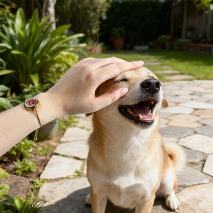 【NEW】 Pet Loss Sympathy Gift Can Hold Pet Hair, Adjustable Pet Memorial Bracelet, Pet Loss Gifts for Dogs Cats, Memorial Bottle for Pet Hair for Men Women Who Lost Pets-Brass Gold