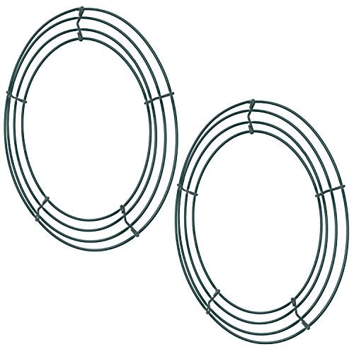 Sumind 2 Pack 12 Inch Christmas Wire Wreath Frame Round Wreath Form for DIY | Xmas Wire Wreath Frame, Triple Ring Design, Sturdy Metal Form, for Door Wreaths, Wedding Arrangements, Christmas Craft Decor - size: 12 Inch