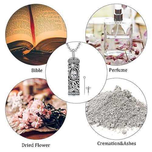 Urn Necklace for Ashes Cremation Jewelry 925 Sterling Silver Ashes Pendant Necklace Memorial Jewelry Gifts for Women Men Girls Boys - style: Tree of life-D-April-Created Dimond