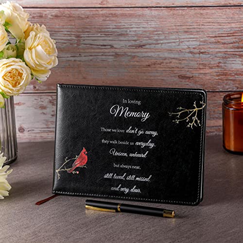 Yingzhao Memorial Funeral Guest Book with Pen 144 Pages Cardinal Funeral Guest Sign in Book for Memorial Service Celebration of Life Party Supplies in Loving Memory(Those We Love) - style: Those We Love
