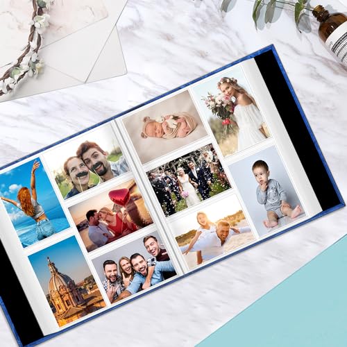 Fintie Photo Album 4x6 Photos - 600 Pockets Large Capacity Albums Book | Vegan Leather Cover, 4X6 Picture Keepsakes, Family/Wedding/Travel Memory Book, Baby/Kids/Boys/Girls Gift, Blue - color: blue