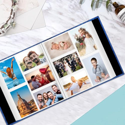 Fintie Photo Album 4x6 Photos - 600 Pockets Large Capacity Albums Book | Vegan Leather Cover, 4X6 Picture Keepsakes, Family/Wedding/Travel Memory Book, Baby/Kids/Boys/Girls Gift, Blue - color: blue
