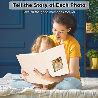 Aevdor 2 Pack 4x6 Photo Albums, Holds 600 Photos, Linen Cover, Beige - color: 2 Pack Beige