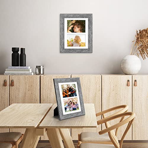 8.5x11 Collage Frame, 2 Open 5x7 Photo Frame Collage for Wall - color: Grey, size: 8.5x11 - (2 open5x7）