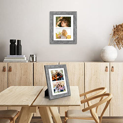 8.5x11 Collage Frame, 2 Open 5x7 Photo Frame Collage for Wall - color: Grey, size: 8.5x11 - (2 open5x7）