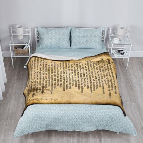 Psalm 91 Gifts Blanket for Women Christian Gifts Faith Bible Religious Gifts Christian Inspirational Blankets Soft Flannel Throw Blanket 80"X60" - color: Psalm 91, size: 80"x60"