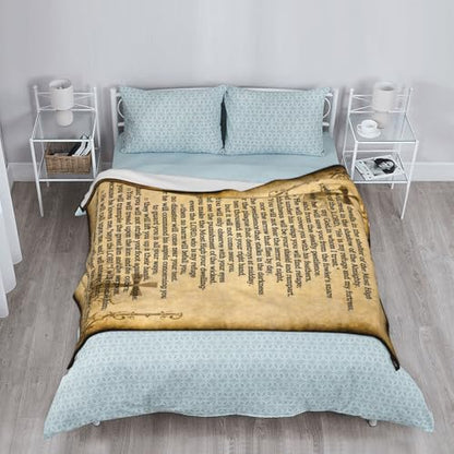 Psalm 91 Gifts Blanket for Women Christian Gifts Faith Bible Religious Gifts Christian Inspirational Blankets Soft Flannel Throw Blanket 60"X50" - color: Psalm 91, size: 60"x50"