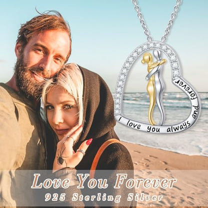 FLYOW S925 Sterling Silver Best Friend Couple Pendant Friendship Sun Moon Lotus Yin Yang Matching Bff Necklace for Women Jewelry - style: heart