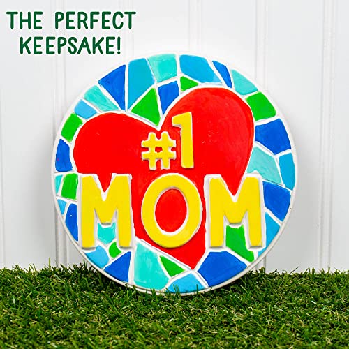 Creative Roots Paint Your Own #1 MOM Stepping Stone, Craft Kits for Kids, Ceramics to Paint, Ages 6+ - style: #1 Mom