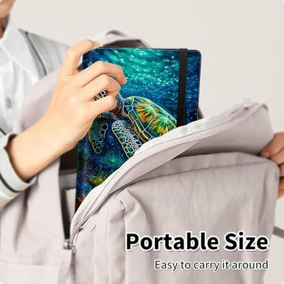 Photo Album 4x6 120 Pockets Photos with Elastic Band, Cute PU Leather Photo Books Small Mini Capacity Picture Album for Family Wedding Travel Anniversary Baby Vacation Pictures, Sea Turtle - color: Sea Turtle