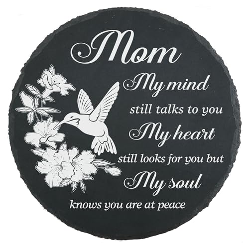 Memorial Slate Stone for Loss of Mom Sympathy Gifts in Memory of Mother Garden Stepping Stone - My Mind Still Talks to You