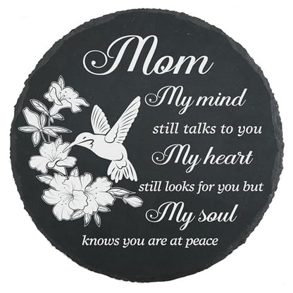Memorial Slate Stone for Loss of Mom Sympathy Gifts in Memory of Mother Garden Stepping Stone - My Mind Still Talks to You