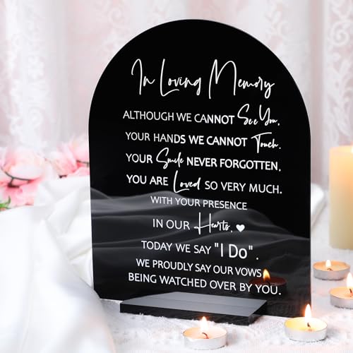 in Loving Memory Wedding Memorial Table Sign for Wedding,Elegant | Wooden Sign with Stand for Ceremony Reception, Freestanding Memorial Decor, Tribute Display, Remembrance Table Decoration - style: Elegant