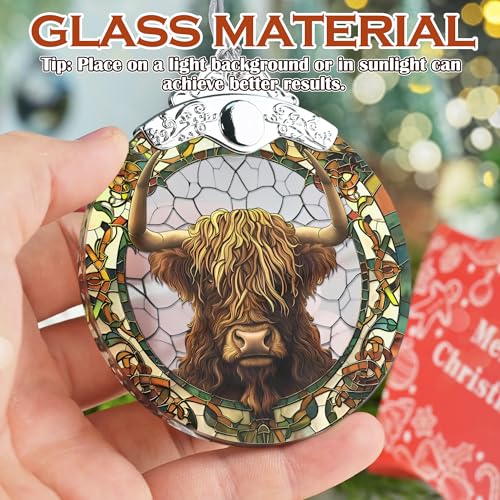 Stained Glass Ornaments, 2026 Christmas Ornament, Christmas Tree Ornament, Heirloom Keepsake, Gift Exchange, Gift Idea - Cow - color: Cow