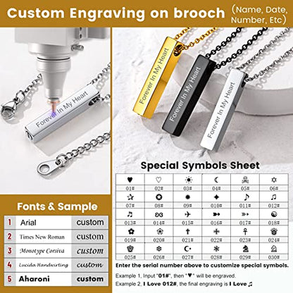 GOLDCHIC JEWELRY Urn Necklaces for Ashes, Stainless Steel Pet/Cross/Birthstone/Tree of Life Personalized Keepsake Memorial Jewelry for Women - color: Cube - 316L Stainless Steel, style: Personalized Engraving