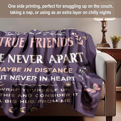 Best Friend Blanket Gifts on Christmas, Friendship Blanket Gifts for Women, Work Bestie, BFF, Soul Sister, for Women Friends on Mothers Day, Birthday, Xmas, to My Friend Throw Blanket, 60"x50" - color: Purple