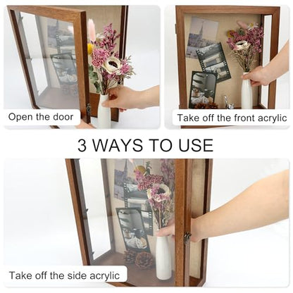 13x16x6 Extra Deep Shadow Box with 3 Removable Panels,Carbonized - color: Carbonized, size: 13x16x6