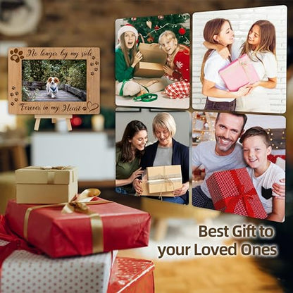 Picture Frames 4x6 | Dog Memorial Death Sympathy Gifts Wooden Picture Frame for Dog Lover, Pet Loss Sympathy Gift Desk Tabletop Shelf Decor (A17) - style: forever in my heart