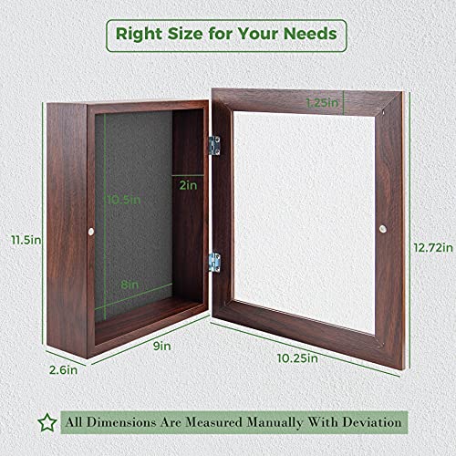 8.5x11 Shadow Box Frame Display Case, 2-inch Depth (Walnut, 4 Pack) - color: Walnut, size: 8x10.5(4 Sets)
