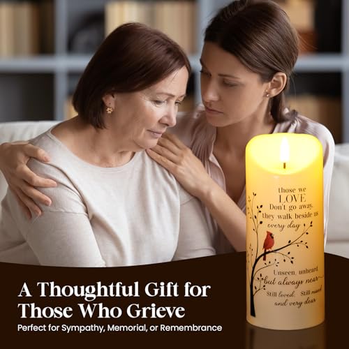 LED Flameless Memorial Candle with Remote, Sympathy Gift for Loss of Loved